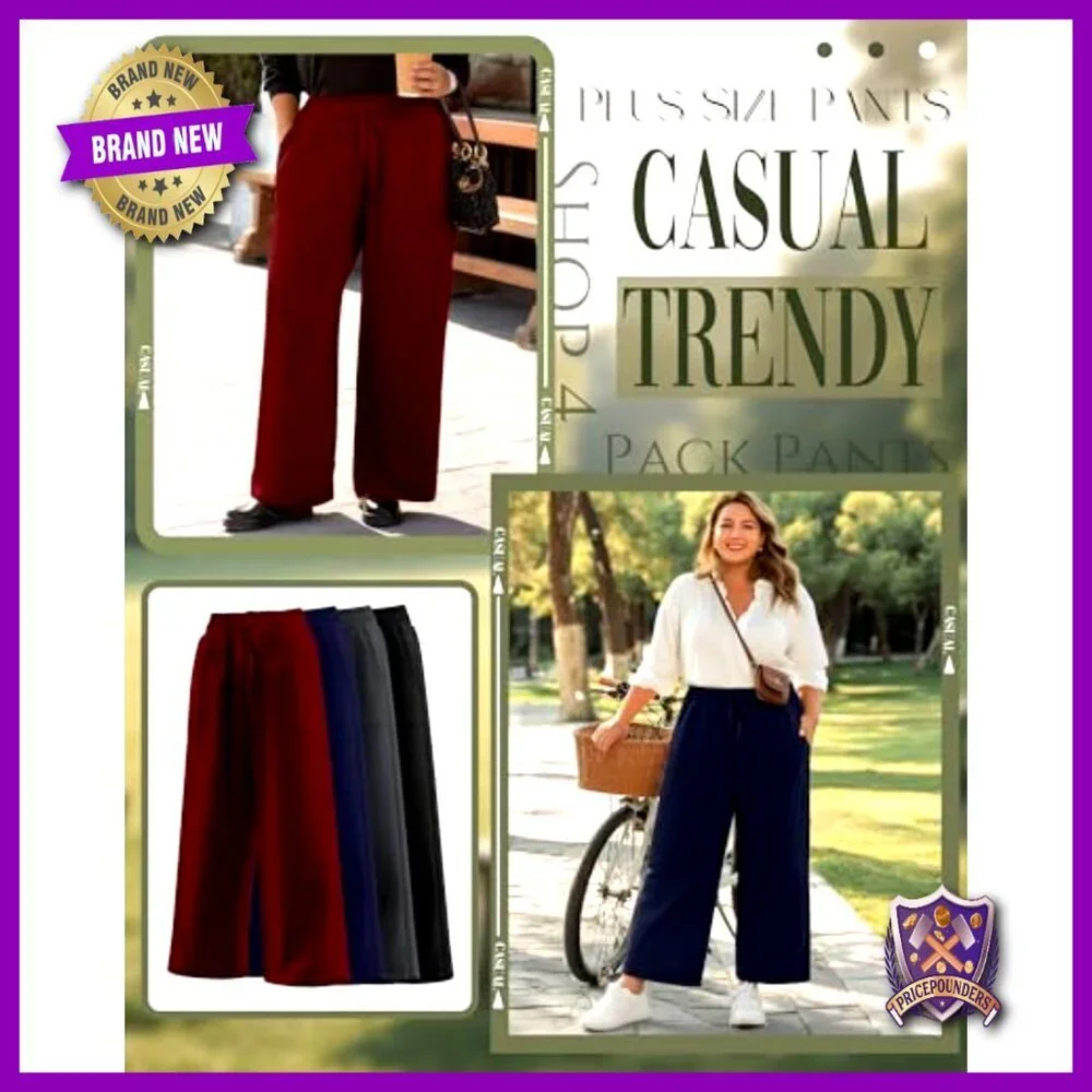 Plus Size Drawstring Yoga Pants with Pockets Wide Leg Lounge Sweatpants